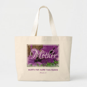 Bolso De Tela Gigante Morado Floral MADRE Valor superior a Rubíes
