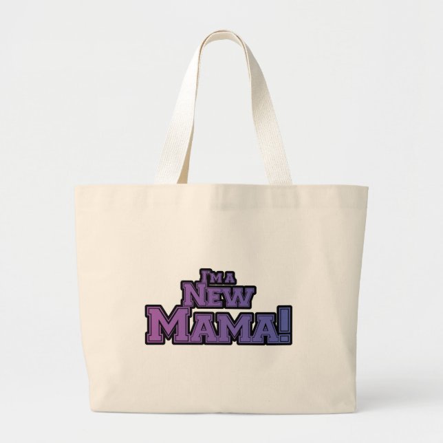 Bolso De Tela Gigante Morado Soy una nueva mamá camisetas y regalos (Frente)