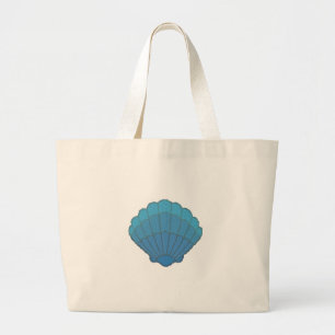 Bolso De Tela Gigante Mosaico azul de conchas marinas