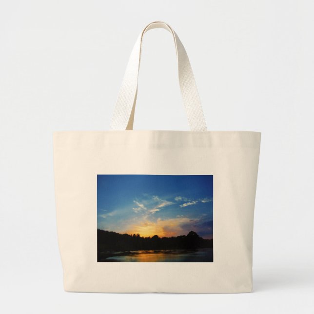Bolso De Tela Gigante Mountain Lake Sunset (Frente)