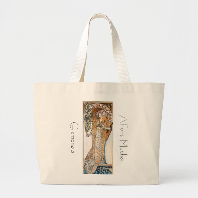 Bolso De Tela Gigante Mucha Gismonda Hermosa Mujer Jumbo Tote (Frente)