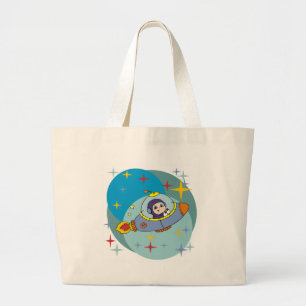 Bolso De Tela Gigante Muchacho en nave espacial