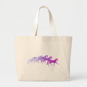Bolso De Tela Gigante Muchos caballos (púrpuras)