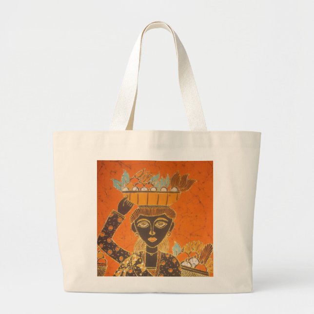 Bolso De Tela Gigante Mujer africana con imagen de cesta (Frente)
