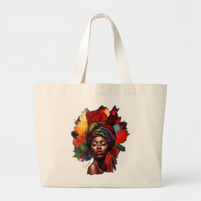 Bolso De Tela Gigante Mujer afroamericana empoderada (Frente)