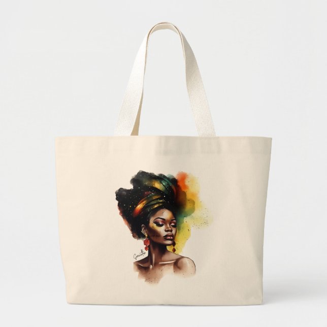 Bolso De Tela Gigante Mujer afroamericana empoderada (2) (Frente)