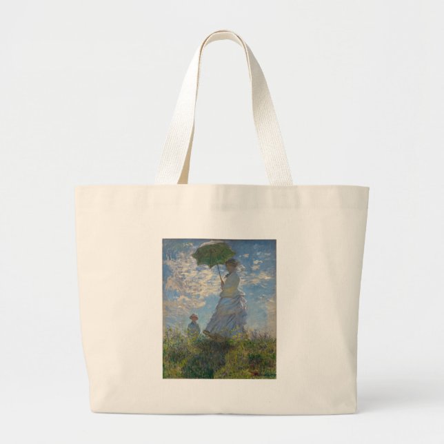 Bolso De Tela Gigante Mujer de Monet con una sombrilla (Frente)