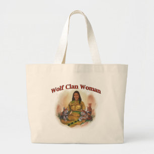 Bolso De Tela Gigante Mujer del clan del lobo