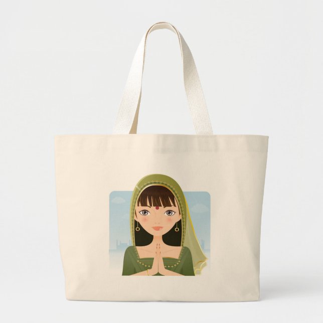 Bolso De Tela Gigante Mujer india (Frente)