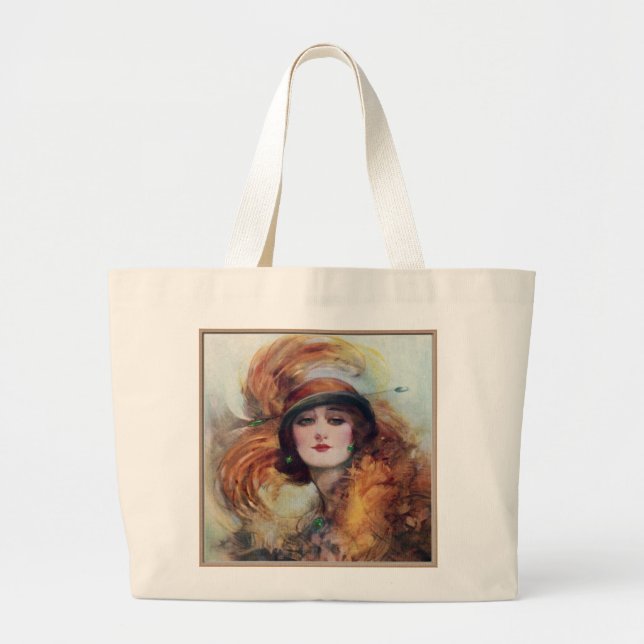 Bolso De Tela Gigante Mujer victoriana (Frente)