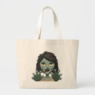 Bolso De Tela Gigante Mujer Zombie - Emoji