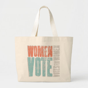 Bolso De Tela Gigante Mujeres Votan / Naranja-Agua