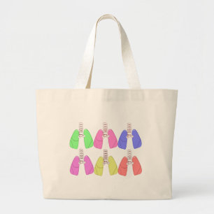 Bolso De Tela Gigante Multi de los pulmones coloreada--Diseño del