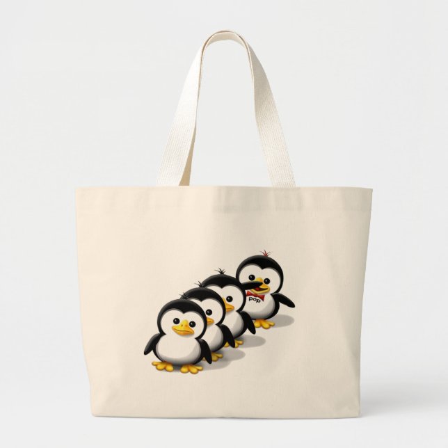Bolso De Tela Gigante Multitud de pingüinos (Frente)