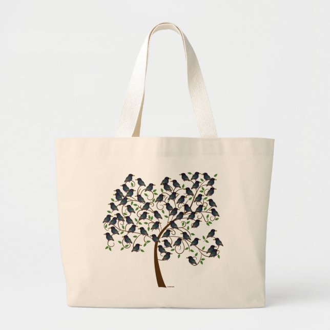 Bolso De Tela Gigante Murmuration de Starlings (Frente)