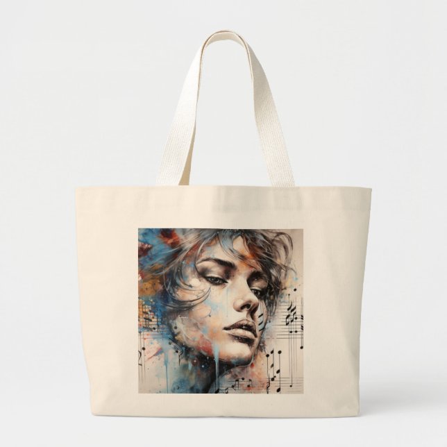 Bolso De Tela Gigante Música y amor (Frente)