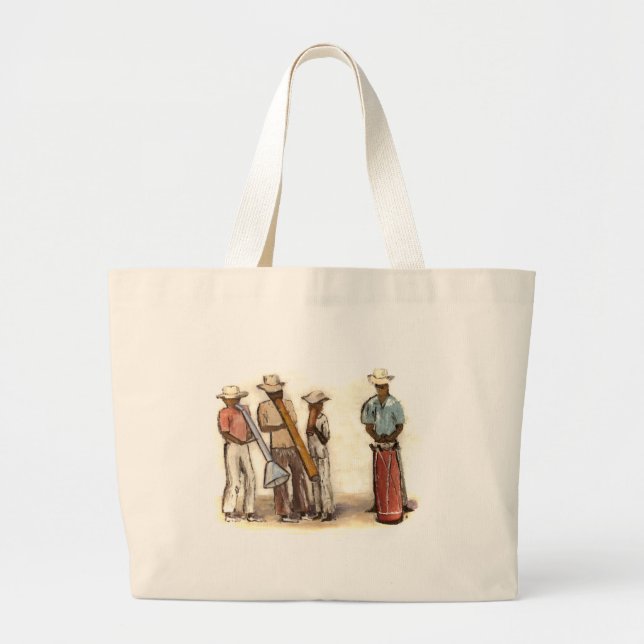Bolso De Tela Gigante Músicos haitianos de la calle (Frente)