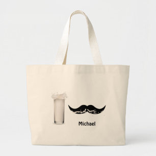 Bolso De Tela Gigante Mustache de leche personalizado