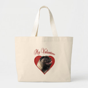Bolso De Tela Gigante My Pug Valentine