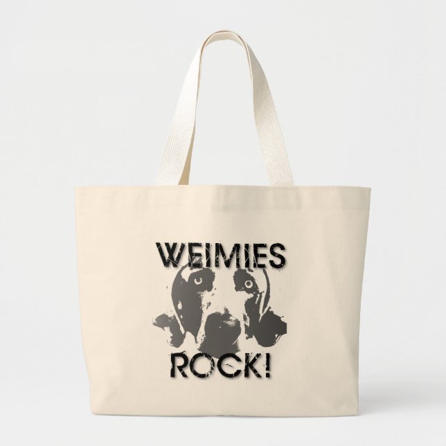 Bolso De Tela Gigante Nación de Weimaraner: ¡ROCA de Weimies! (Frente)