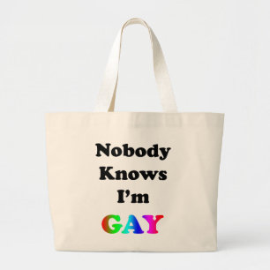 Bolso De Tela Gigante Nadie sabe que soy gay