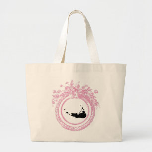Bolso De Tela Gigante Nantucket rosado y negro