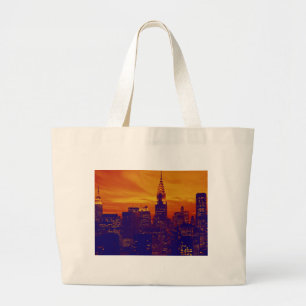 Bolso De Tela Gigante Naranja azul Pop Art Nueva York