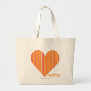 Bolso De Tela Gigante Naranja fino 3 de las rayas