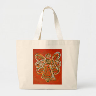 Bolso De Tela Gigante Naranja Guardian Angel Art Personalizado Tote Bag