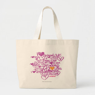 Bolso De Tela Gigante Naranja/púrpura de la pintada