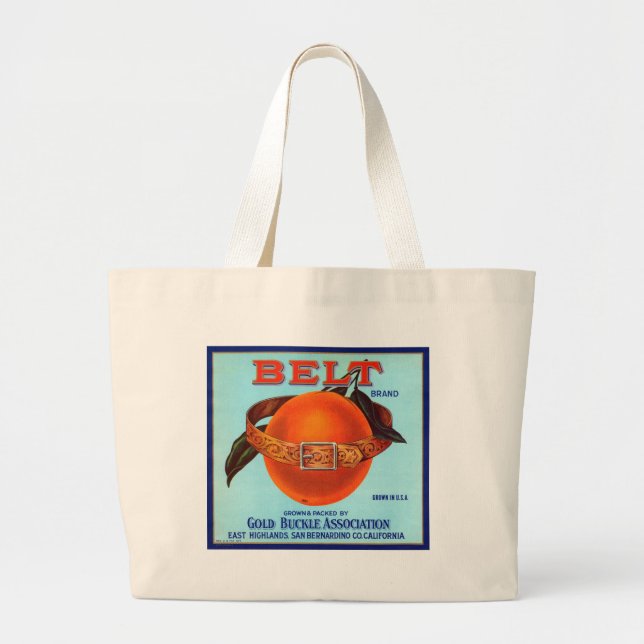 Bolso De Tela Gigante Naranjas de Belt Brand California (Frente)