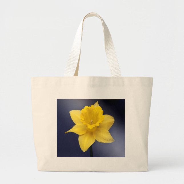 Bolso De Tela Gigante Narciso Amarillo Flor Flor Pintada acuarela floral (Frente)