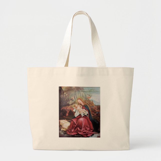 BOLSO DE TELA GIGANTE NATIVIDAD CON ÁNGELES - MAGIA DE NAVIDADES (Frente)