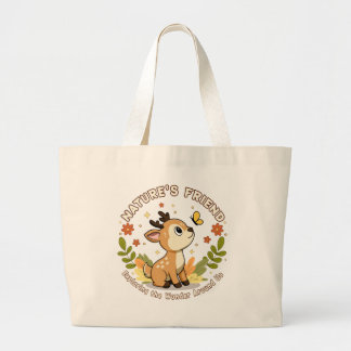 Bolso De Tela Gigante Nature's Friend Cute Fawn Woodland Animal