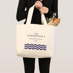Bolso De Tela Gigante Navía de vacaciones de verano familiar Olas Náutic