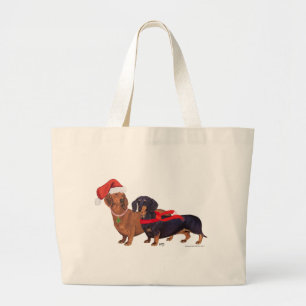 Bolso De Tela Gigante Navidad de Dachshunds
