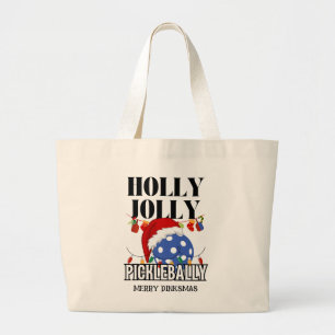 Bolso De Tela Gigante Navidad HOLLY JOLLY PICKLEBALLY