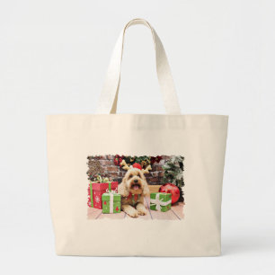 Bolso De Tela Gigante Navidad - mini GoldenDoodle - Maggie