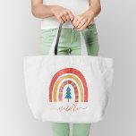 Bolso De Tela Gigante Navidades arcoiris coloridos y divertidos T person<br><div class="desc">Árbol de Navidad arcoiris colorido y divertido regalo personalizado a juego.</div>