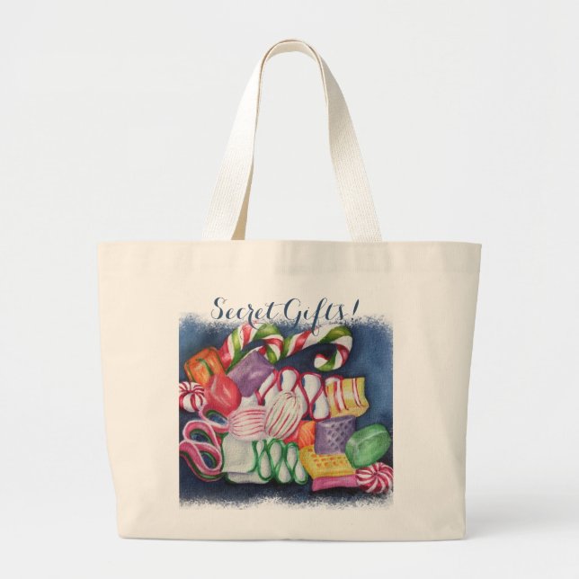 BOLSO DE TELA GIGANTE NAVIDADES CANDY SECRET GIFTS (Frente)