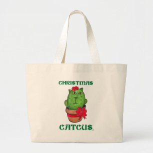 Bolso De Tela Gigante Navidades Catcus Holiday Cactus Personalizado Dise