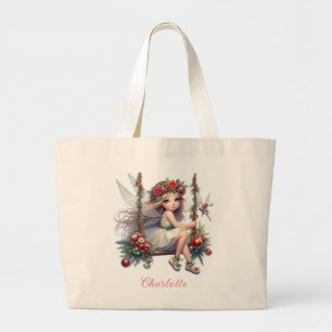 Bolso De Tela Gigante Navidades de acuarela Nombre personalizado
