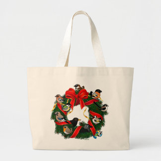 Bolso De Tela Gigante Navidades de Aves Jardín Europeos Birdorables Wrea