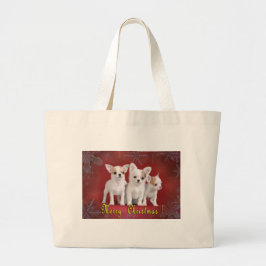 Bolso De Tela Gigante navidades de chihuahua