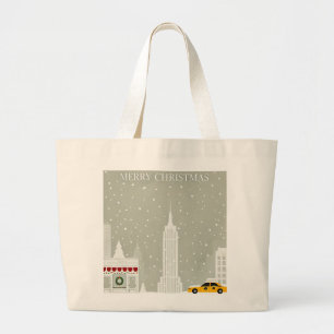Bolso De Tela Gigante Navidades de la ciudad de Nueva York   Ciudad icón