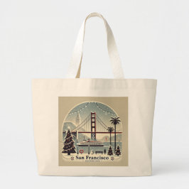 Bolso De Tela Gigante Navidades de San Francisco - Golden Gate Bridge