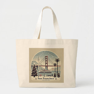Bolso De Tela Gigante Navidades de San Francisco - Golden Gate Bridge