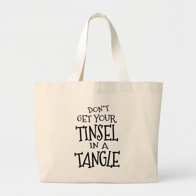 Bolso De Tela Gigante Navidades divertidos Holiday Tinsel Stresser (Frente)