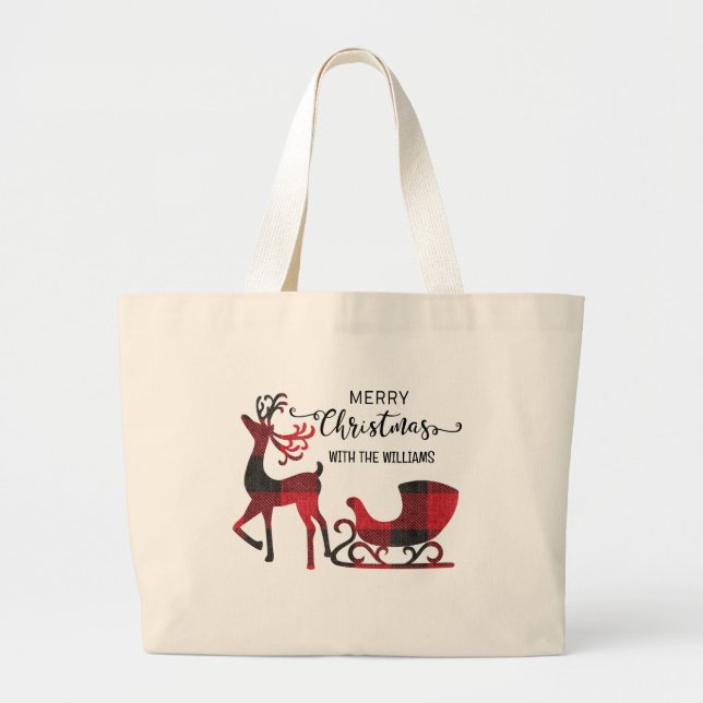 Bolso De Tela Gigante Navidades familiares coincidentes | Moderno person (Frente)