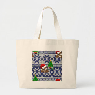 Bolso De Tela Gigante navidades feos suéter poop emoji